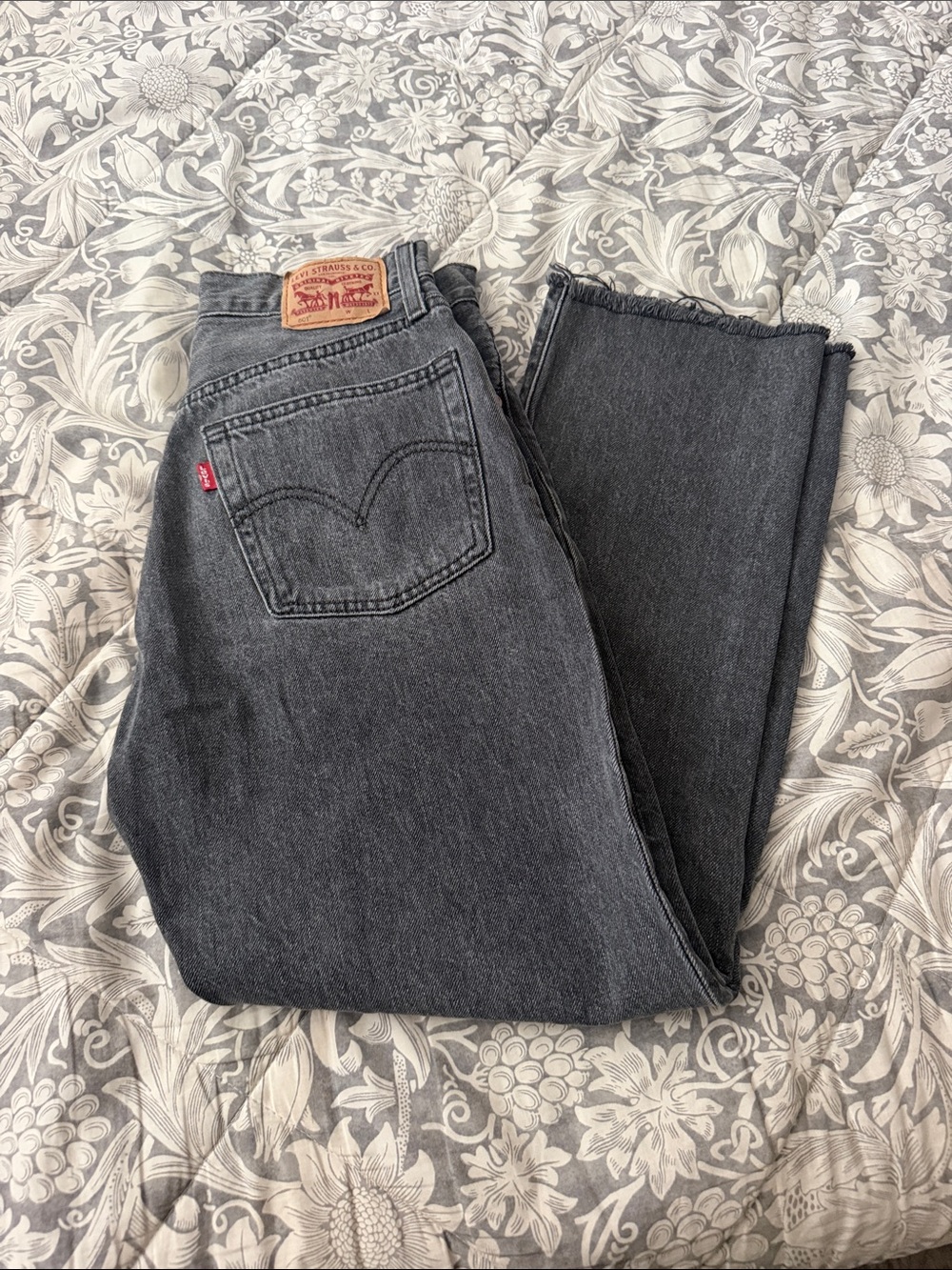 Levi's Gray Denim 501 Straight Waist Jeans